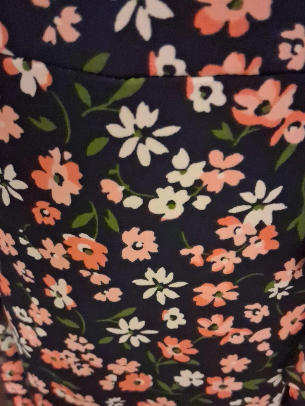 Michael Kors Navy Floral V-Neck Ruffle Mini Dress